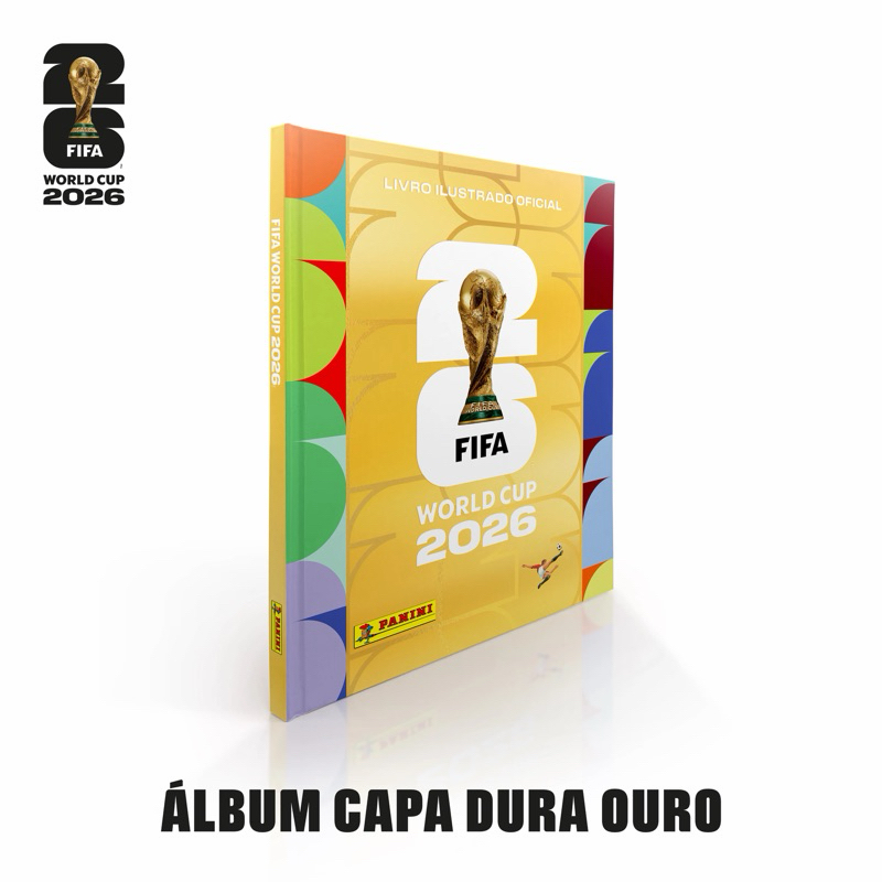 Álbum Capa Dura Ouro - Copa do Mundo Fifa 2026 + 1 Pacotinho Figurinha Grátis