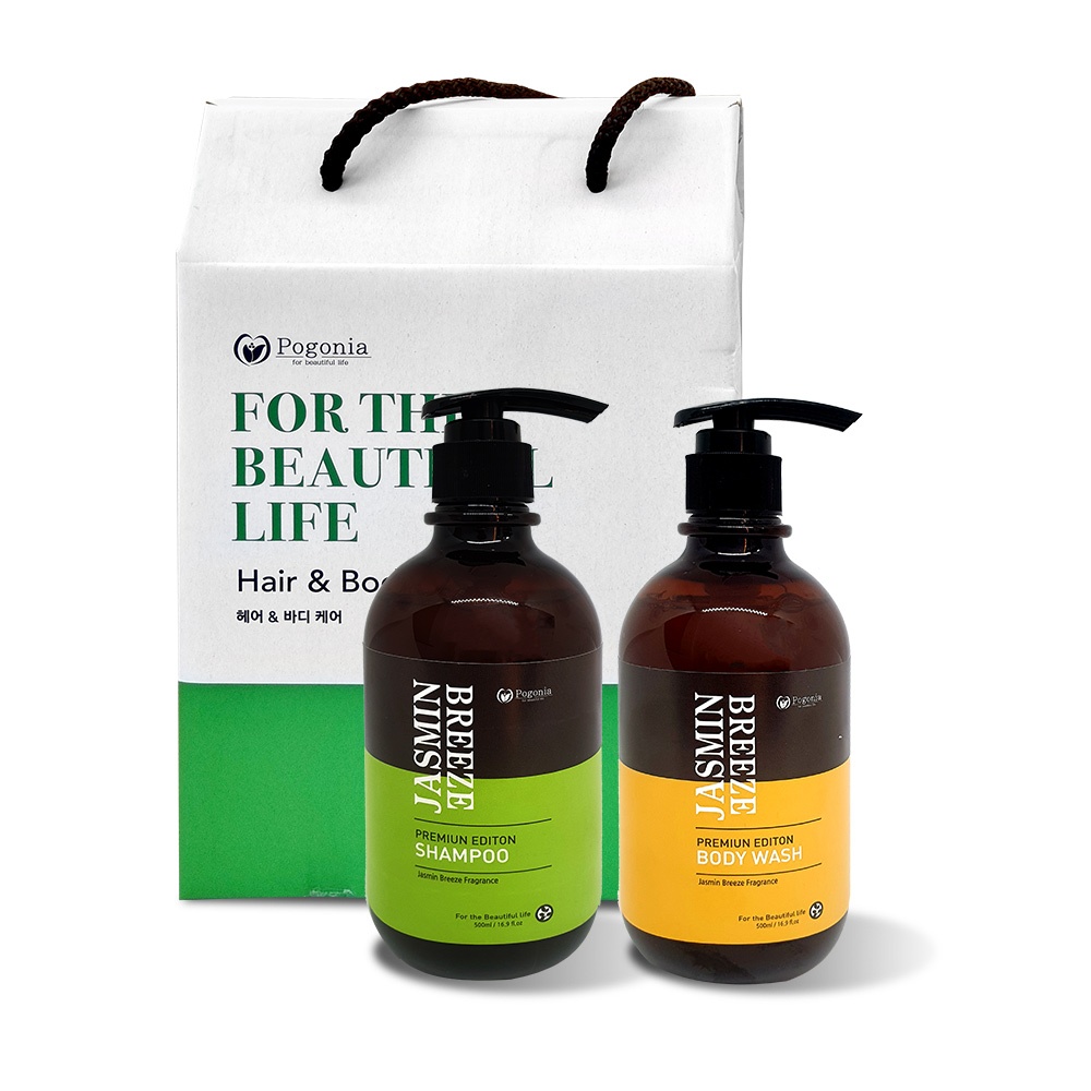 Pogonia Jasmine Breeze Shampoo E Conjunto De Tratamento Coreano Duo De Cuidados Com Os Cabelos/Jasmim Lavagem Corporal R
