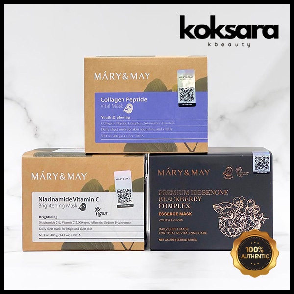 Mary&May Mask Pack 400g 30sheets 2types, 250g 20sheets