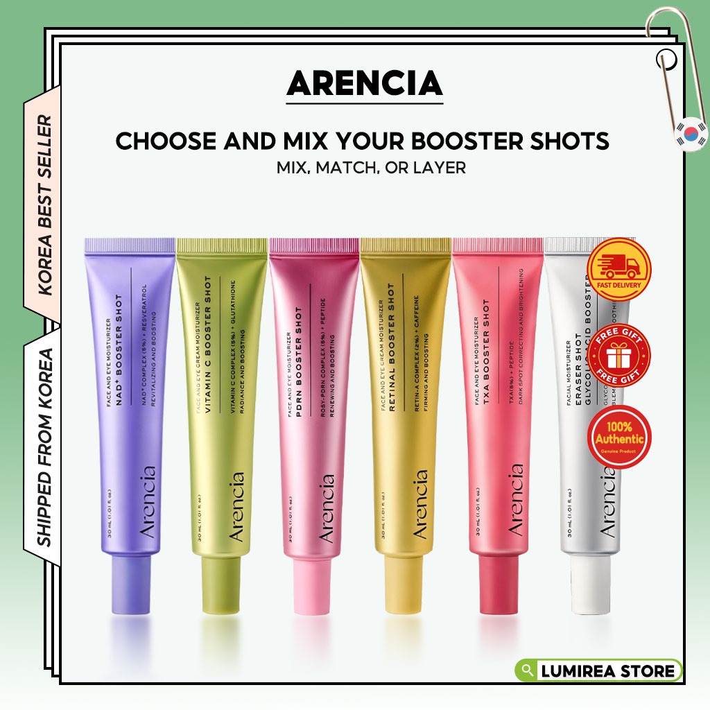 ARENCIA Booster Shot Skin Renewal Duo-Vitamina C E Retinal Para Brilho Diurno Noturno , Minimizador De Poros , Hidratant