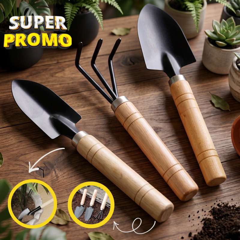 Kit 3 Ferramentas de Jardinagem para Plantio e Horta em Casa – Ferramentas para Jardim e Horta