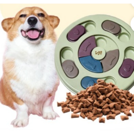 DODAMPET Dog Round Snuffle Puzzle Toy Deslizante Treat Dispenser Brinquedo Interativo De Treinamento De Qi 1 Peça 3 Core