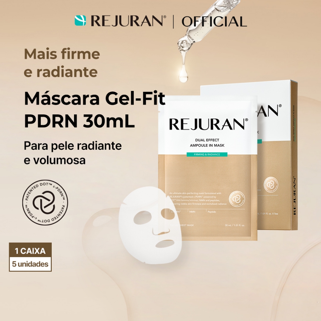 Imagem [NOVO LANÇAMENTO!] Ampola REJURAN Dual Effect Máscara Reafirmante E Radiante 5 Folhas | Firmador , Brilho , Plumping