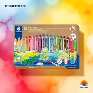 STAEDTLER Noris Junior 140 C18 Lapis 3 em 1/Aquarela-Giz-Pastilha/18 Cores/Criancas/Alemanha