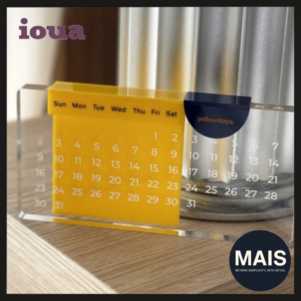 [ioua] Dias Amarelos , Um Calendário Perpétuo , De Suporte De Acrílico Mesa E Decoração De .
