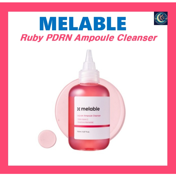 MELABLE Ruby PDRN Ampola Limpador (150ml) Fórmula Glow De Glutationa E Niacinamida