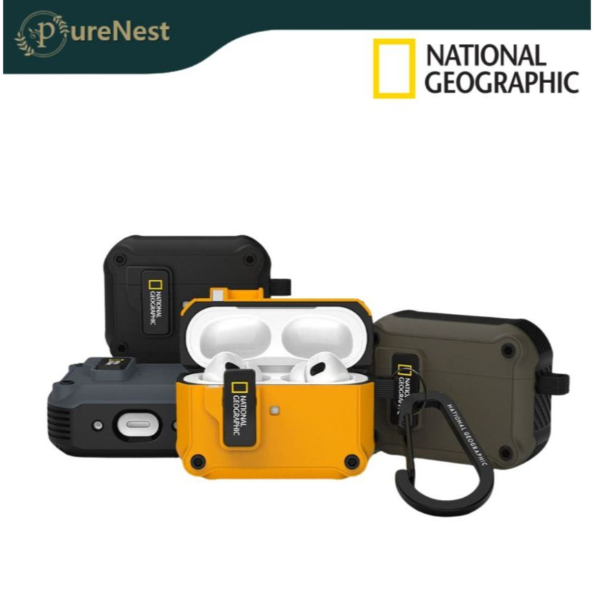 [National Geographic] AirPods Pro 1,2,3/3,4 Capa Com Trava Automática-À Prova De