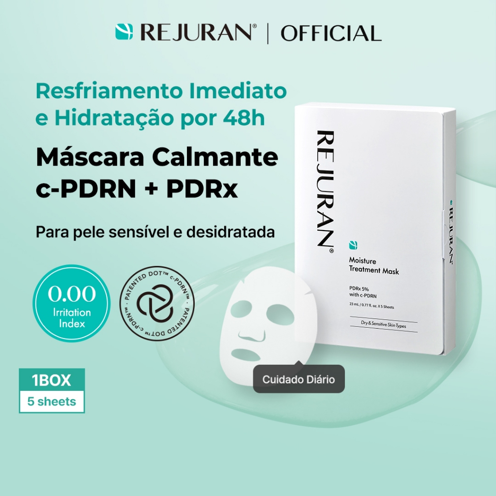 Imagem [REJURAN] Moisture Treatment Mask 5 Unidades | Efeito Refrescante, Ação Calmante Imediata, Hidratação e Alívio da Pele