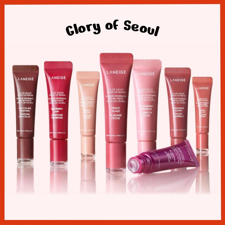 [Novo] LANEIGE Glaze Craze Tinted Lip Serum , 12g (9 Cores) * Sem Chaveiro * em Oferta na Shopee