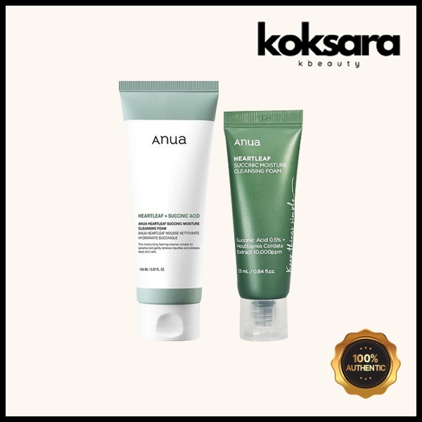 ANUA heartleaf succinic moisture cleansing foam 25ml, 150ml