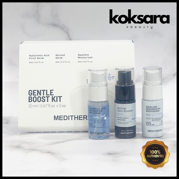Meditherapy Gentle Boost Kit(Hyaluronic Acid First serum 20ml / Retinal Skin Booster serum 20ml / Squalane Moisturizer 20ml)