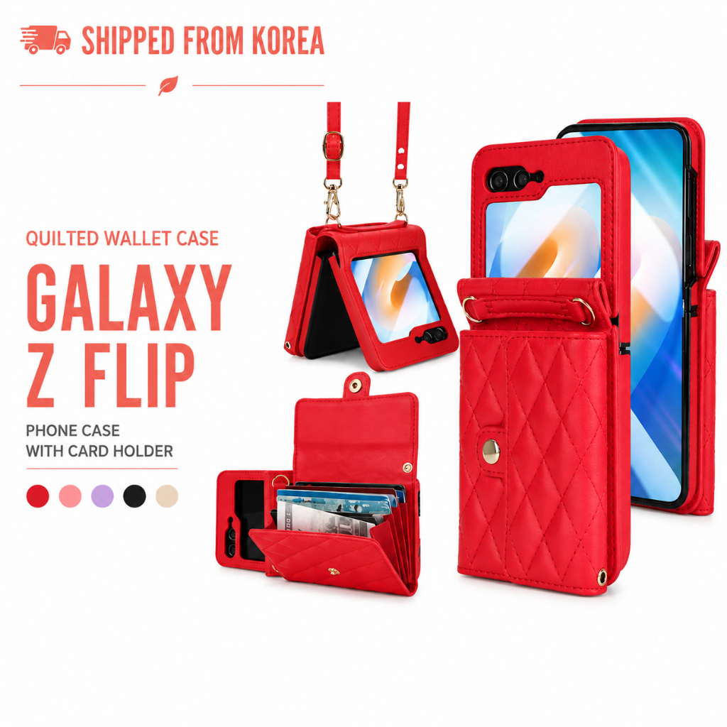 Carteira Acolchoada Lustonclio Com Alça De Ombro Galaxy Z Flip Case Porta Cartão
