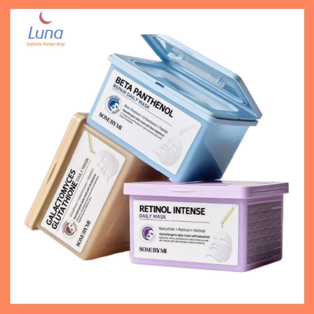 [SOME BY MI] Máscara Diária 30 Folhas (Reparação De Pantenol/Galactomyces Glutationa/Retinol Intenso)