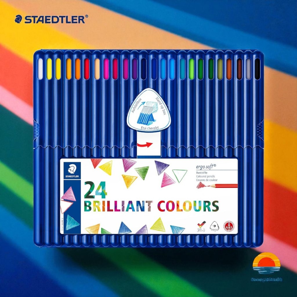 STAEDTLER Ergosoft 157 Lapis de Cor Triangular/Mina ABS/Madeira FSC/Alemanha/12 ou 24 Cores