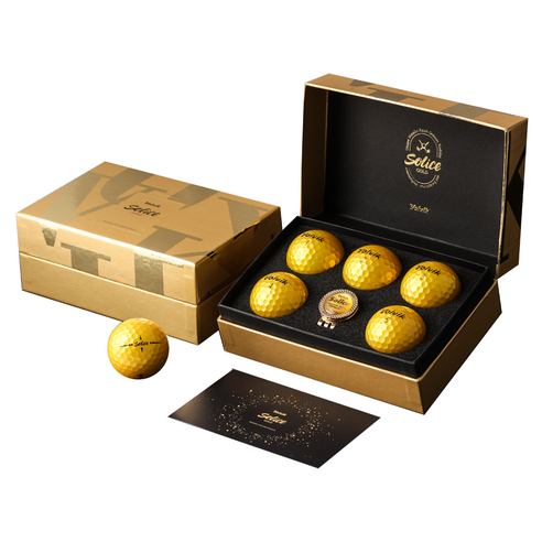 Conjunto De Bolas De Golfe Volvik Solice Premium Gold Com Marcador Para Presente 5 Unidades