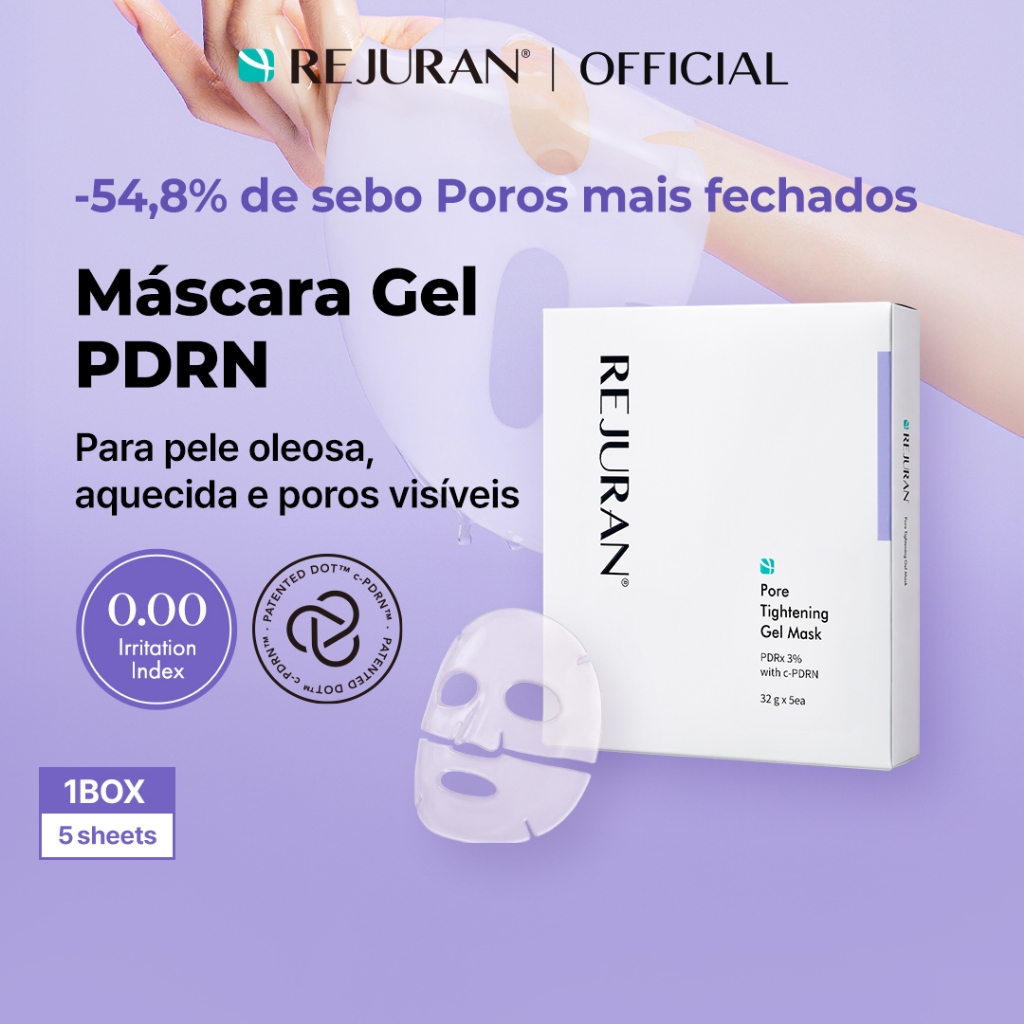 Imagem [REJURAN] Máscara Gel Redutora de Poros 5 Unidades | Cuidado dos Poros com PDRN, Efeito Refrescante, Controle da Oleosid