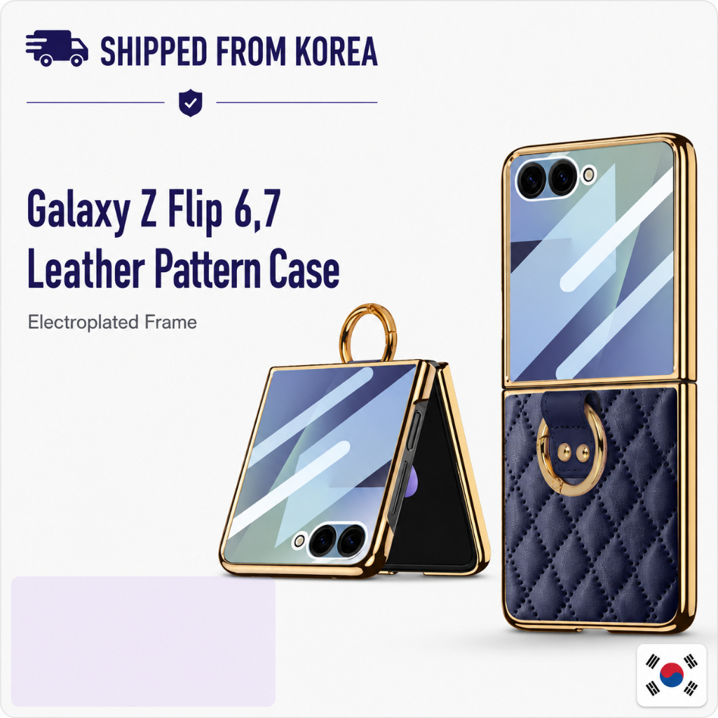 Capa De Couro Com Anel Para Galaxy Z Flip 6 7 , Protetora À Prova De Choque KORE