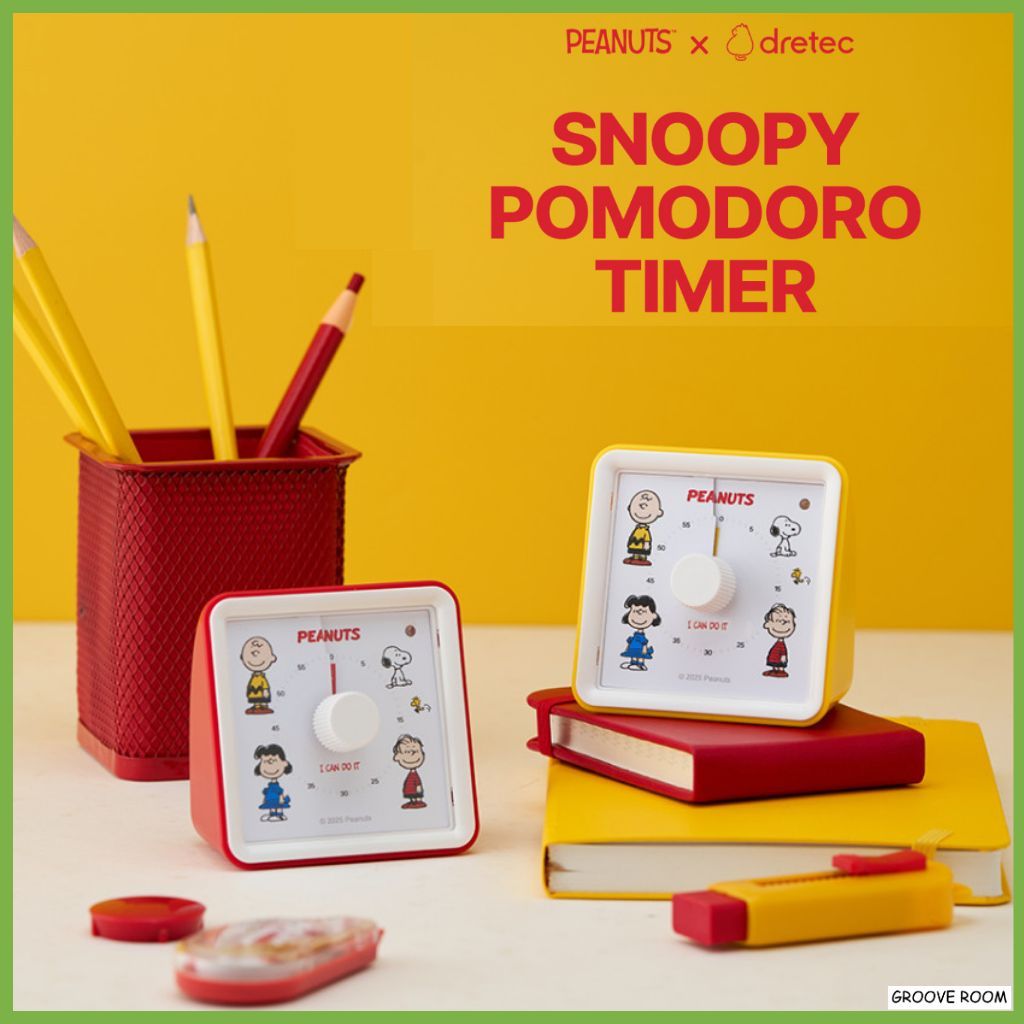 Colaboração Peanuts & Dretec Snoopy Pomodoro Timer 60 Min Relógio De Estudo Visual