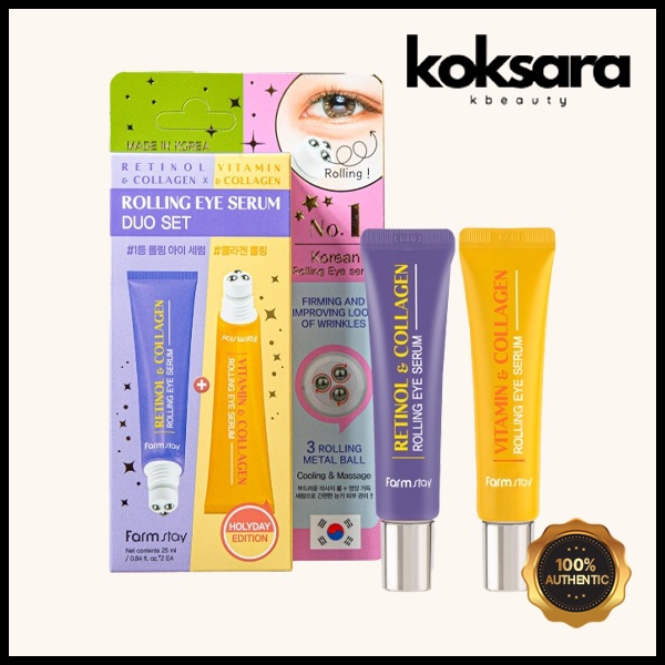 Farmstay Collagen Rolling Eye Serum Duo Set 25ml + 25ml