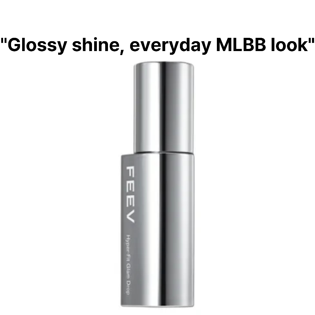 OLIVE YOUNG FEEV Hyper-Fit Glam Drop 3.3g (6 Núcleos) – Brilho Labial Vegano Hidratante OC01