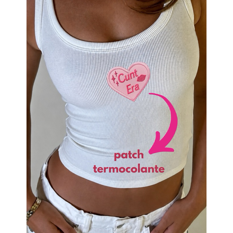 Patch Bordado Termocolante Coração Rosa Estilo Y2K para Camiseta Jaqueta Mochila