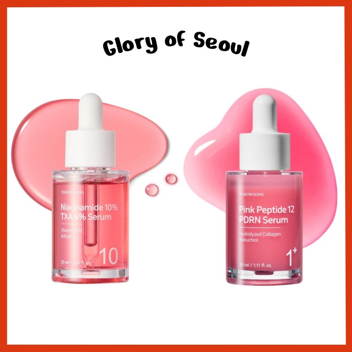 TOSOWOONG Niacinamida 10 % + Ácido Tranexâmico 4 Soro/Peptídeo Rosa 12 PDRN , 33mL em Oferta na Shopee