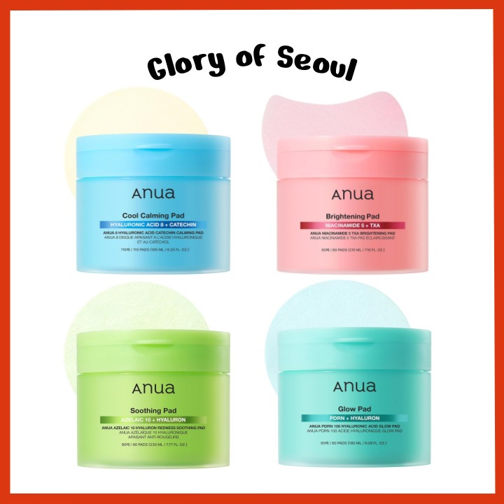 [NEW] ANUA PDRN 100 Hyaluronic Acid Glow Pad, Niacinamide 5 TXA Brightening Pad, Azelaic 10+Hyaluron Soothing Pad, 8 Hyaluronic Acid Catechin Calming Pad (4 Options)