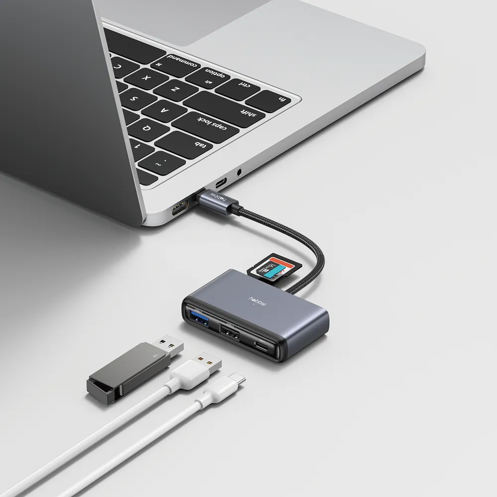 [HABBSI] 60W PD Super Rápido USB Tipo-C 5 Em 1 Mini Multi Hub 1pc/MacBook Laptop