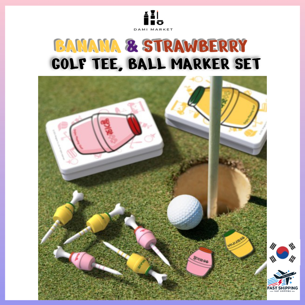 Leite Banana E Morango GOLF TEE 3P + Conjunto Marcador Bola