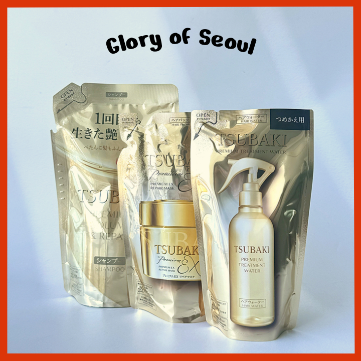 [REFILL] SHISEIDO Tsubaki Premium Repair Hair Mask 150g, Intensive Sampoo 300ml, Water 200ml em Oferta na Shopee