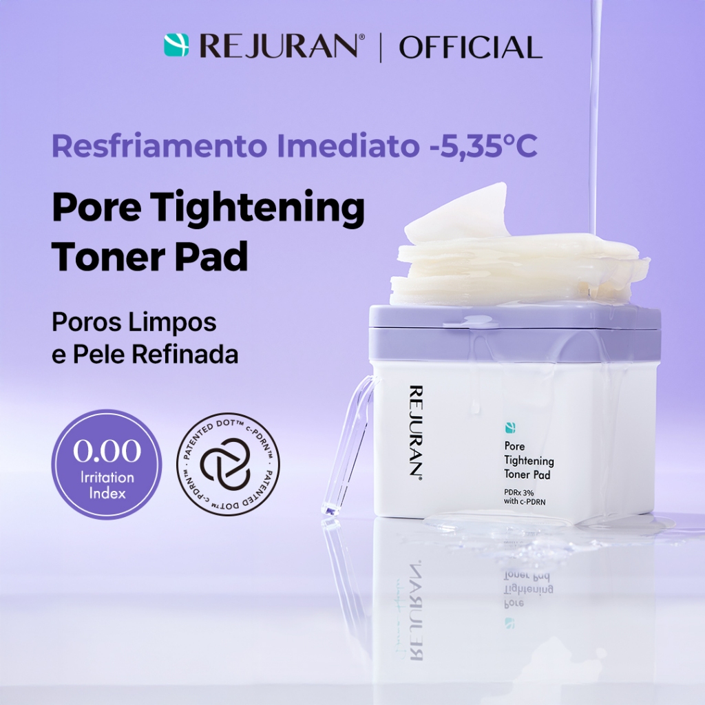 Imagem [REJURAN] Pore Tightening Toner Pad 220mL / 60 Pads | Controle de Poros, Cooling, Exfoliating e Controle de Oleosidade