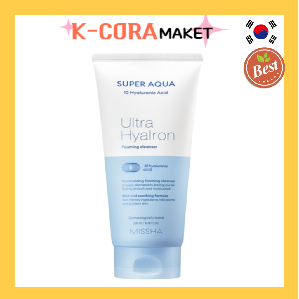 Espuma De Limpeza Missha Super Aqua Ultra 200ml : Sabonete Facial Hidratante K-Beauty Para Pele Brilhante