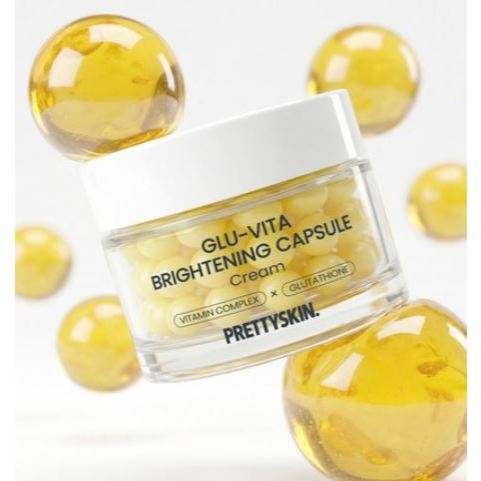 [PrettySkin Oficial] Creme Cápsula Iluminador Glu Vita 62g | K-Beauty Glutationa Vitamina Tonificante Hidratante Brilhan