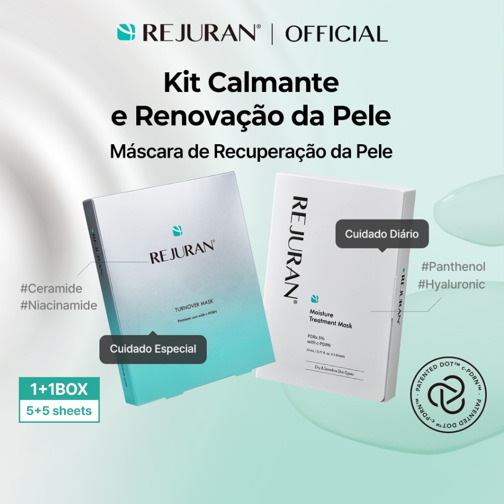 Imagem [REJURAN] Kit Calmante & Renovação da Pele (Máscara Turnover + Máscara de Tratamento Hidratante)