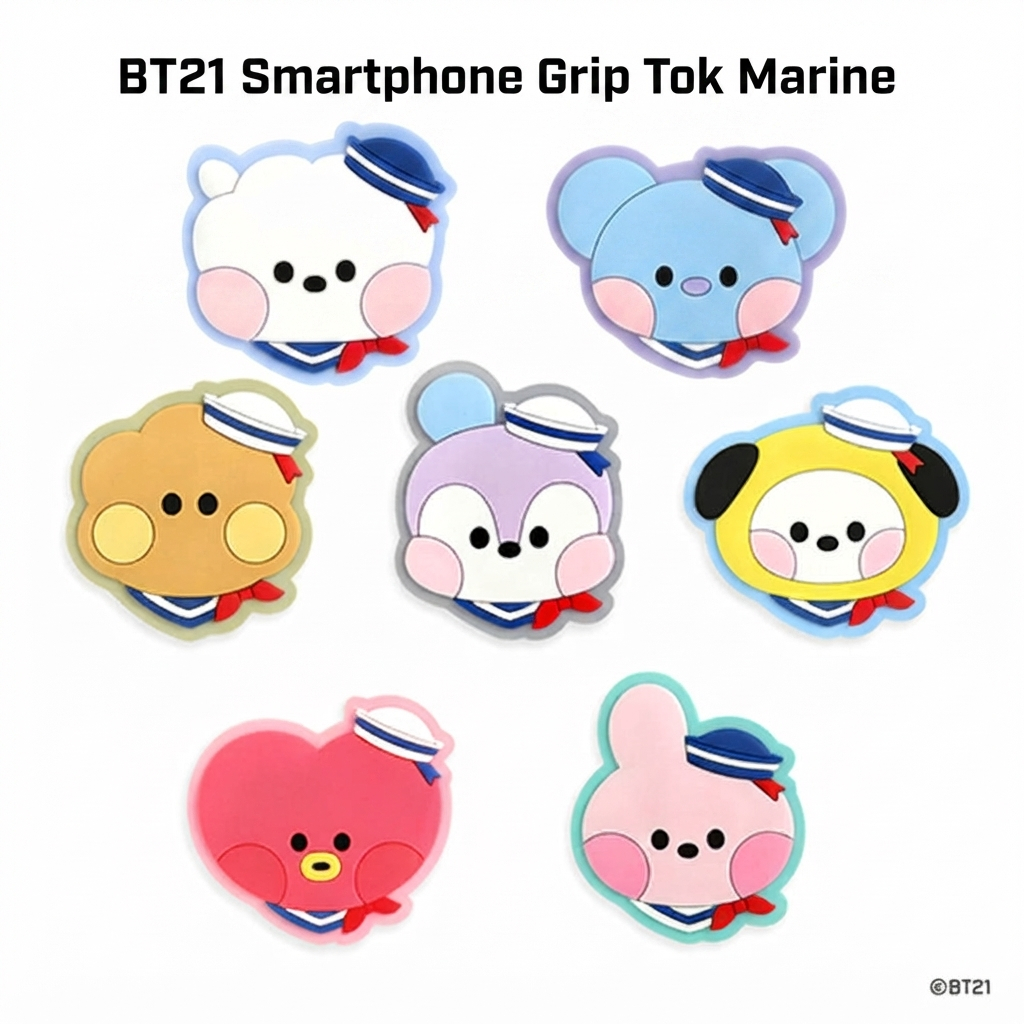 BT21 Smartphone Grip Tok Suporte De Telefone De Personagem Marinho