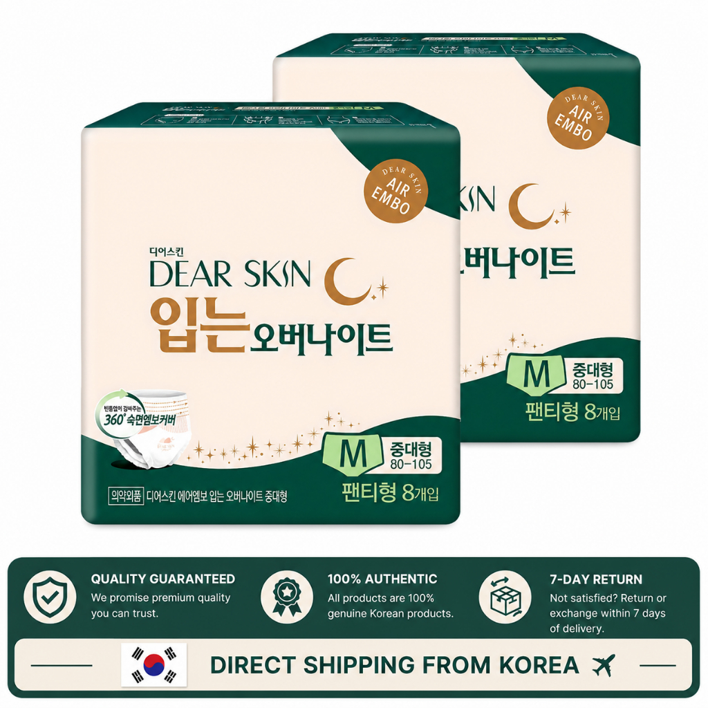 DearSkin Air Emboss Calcinha Absorvente Noturna M-G 8un x2