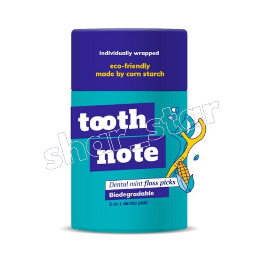 Toothnote Dental Mint Floss Picks 45pcs Amido De Milho Biodegradável Eco Friendly 2 Em 1 Conjunto Interdental