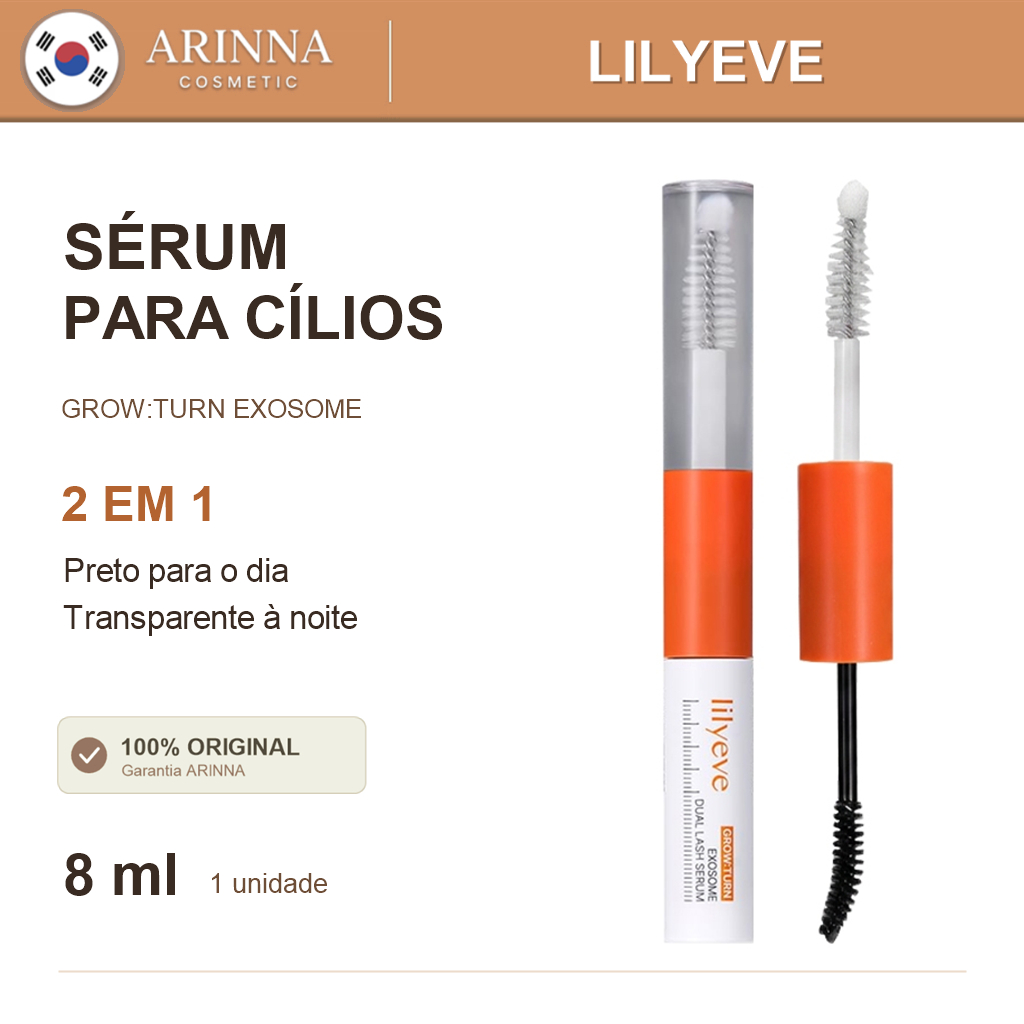 Lilyeve Grow:Turn Exosome Dual Lash Serum 8 ml Sérum para Cílios 2 em 1 Preto e Transparente