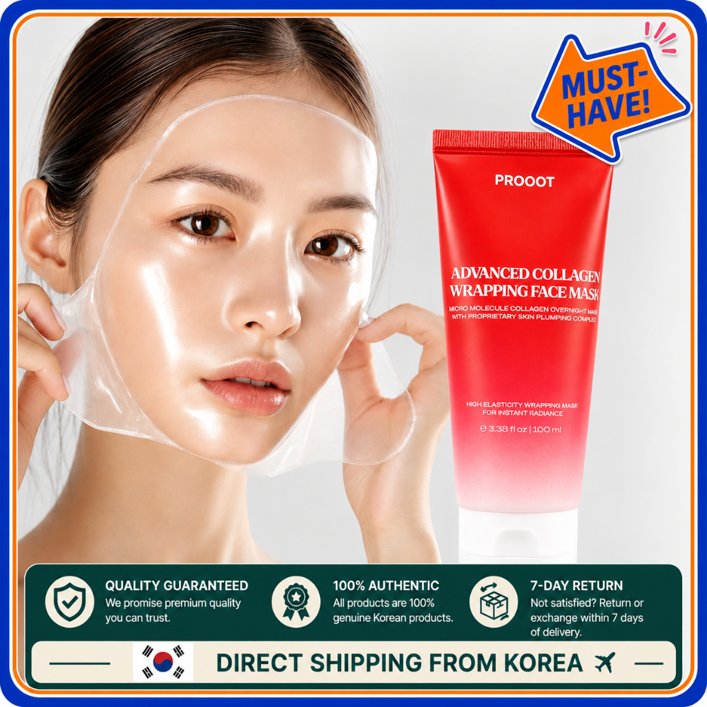 PROOT] Máscara Facial Avançada De Colágeno 100ml Hidratante Glow K-Beauty