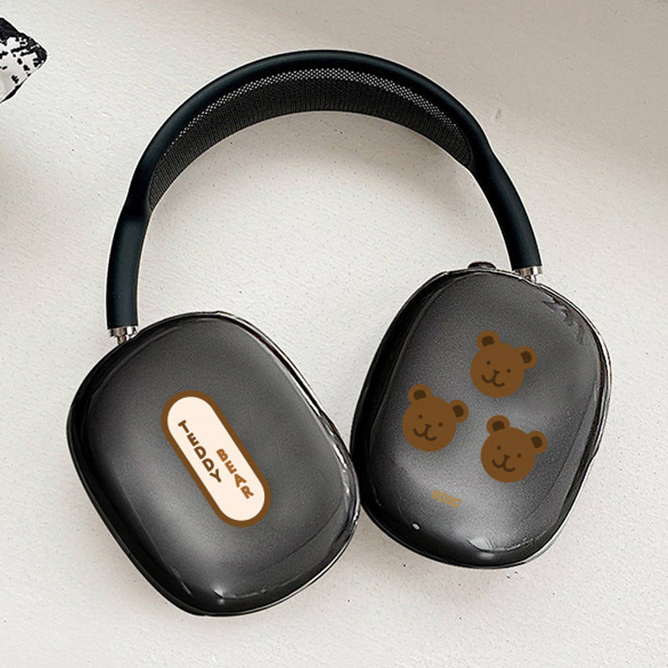 Capa Para Copo De Orelha Em TPU Transparente AirPods Max Teddy Bear Twins