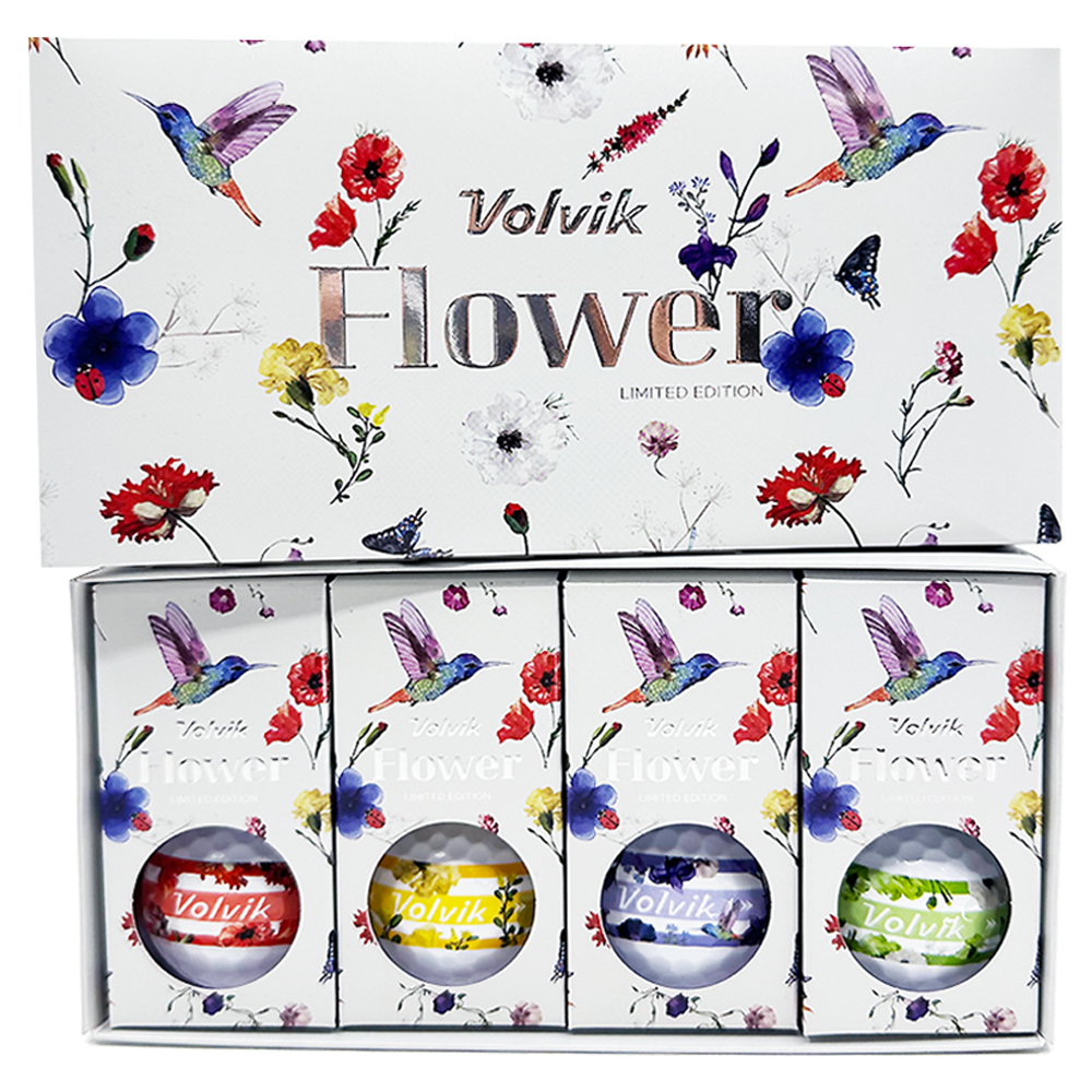[Volvik] Vista3 Flower 360 Limited Edition Golf Balls Conjunto De Presente Floral De 3 Peças E 8 Pacotes [Direto Da Core