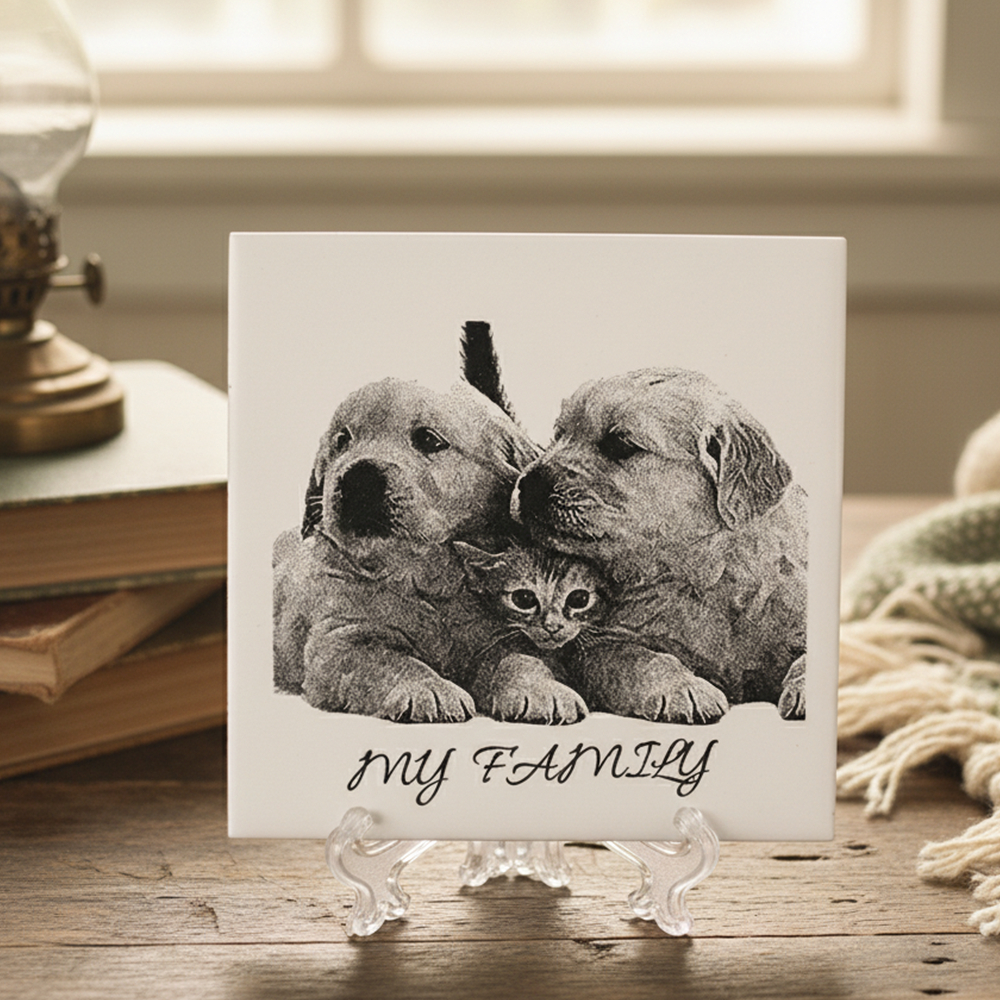Presente Personalizado Para Retrato De Animais De Estimação | Gravação Fotográfica Personalizada Cães/Gatos De Adoção Novo Proprietário