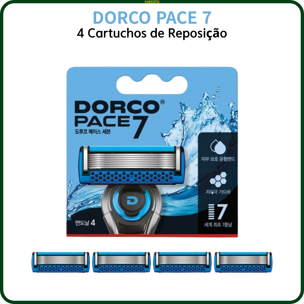 DORCO Pace 7 Cartuchos de Reposição – Sistema de 7 Lâminas (4 Unidades)