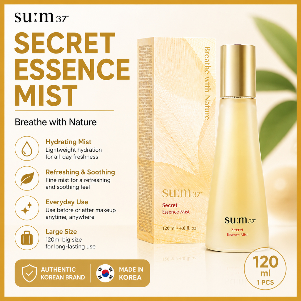 su:m37 Secret Essence Mist 120ml Hidratante Facial Névoa Coreano Cuidados Com A Pele 1 Unidade