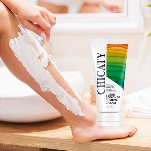 Fabricado Na Coreia CHICATY Creme Depilatório Corporal Limpo 100ml | Indolor Para Pele Lisa