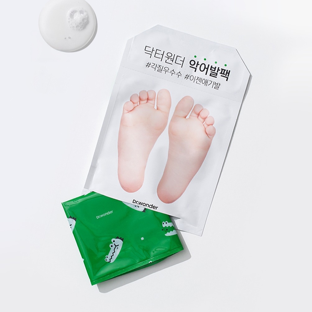 [Dr . Wonder] Pacote De Máscara Para Descascar Pés De Crocodilo (1 Unidade/1 Par) AHA BHA Esfoliante Bebês Macios Remove