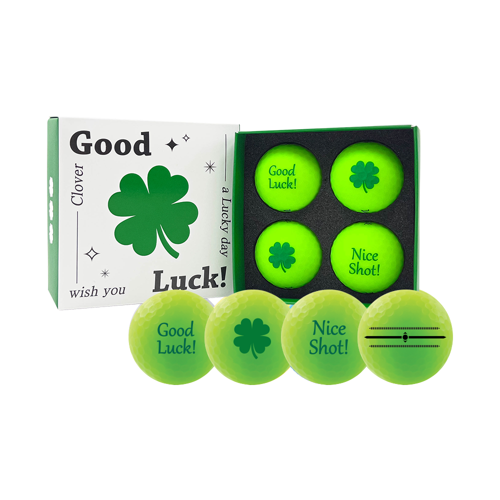 [Volvik] Lucky Fourleaf Clover Vivid Bolas De Golfe De 3 Peças Conjunto De Presente De 4 Pacotes Distância Verdes Foscas