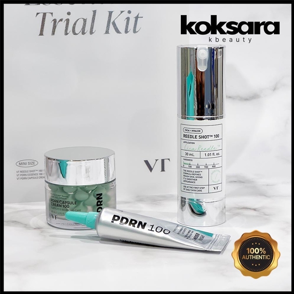 VT Glow Essentials Mini Reedle shot 100 30ml/PDRN Essência 100 10ml Cápsula Creme Kit De Teste
