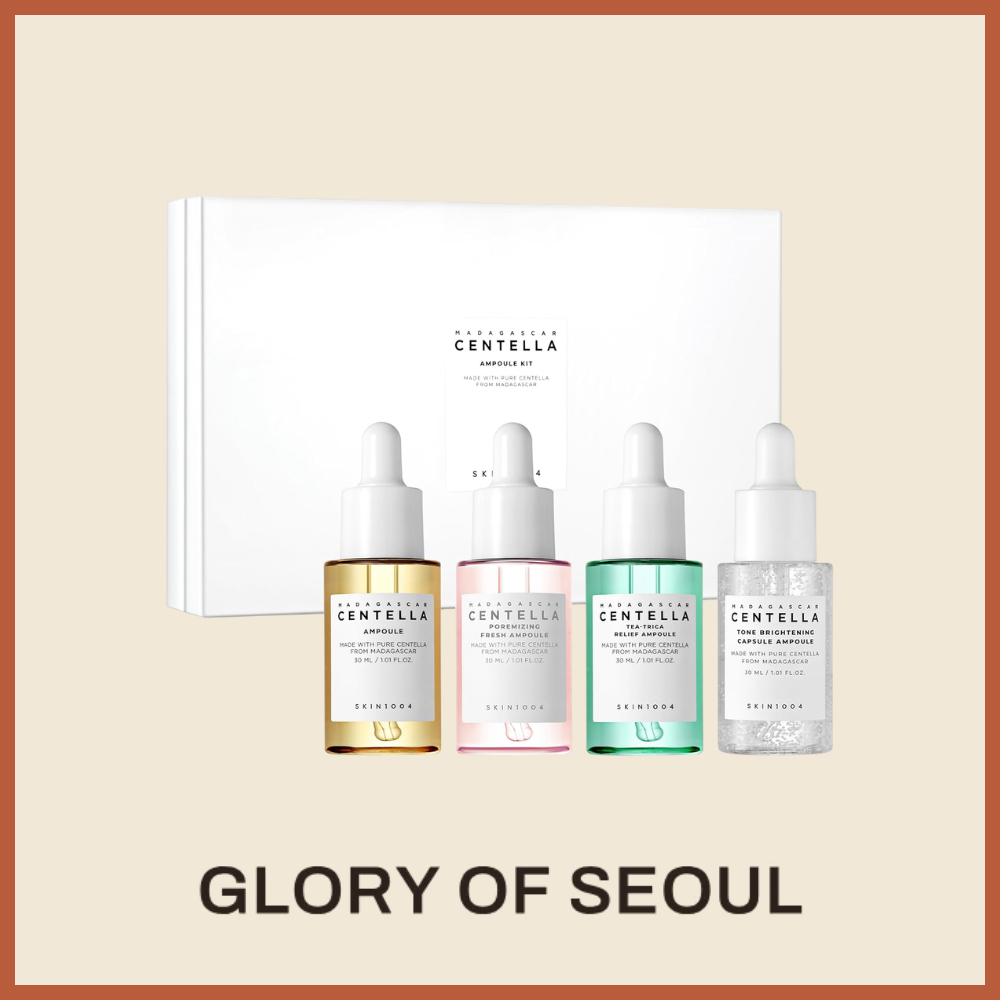 SKIN1004 Madagascar Centella Kit (Tea-Trica Relief Ampoule + Madagascar Centella Ampoule + Tone Brightening Capsule Ampoule + Poremizing Fresh)