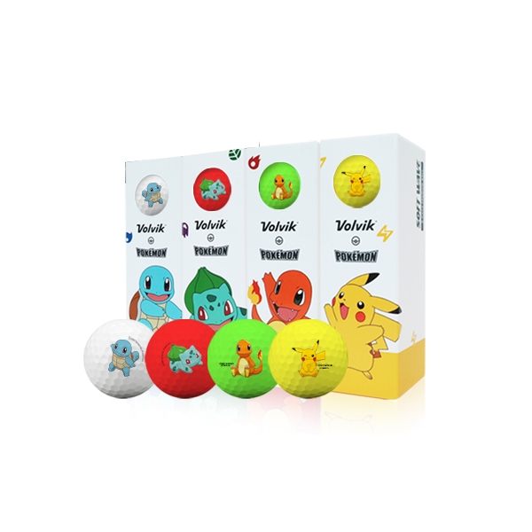 [Volvik] Conjunto De Bolas De Golfe De 3 Peças Pokémon Vivid Soft Wave , Pacote Com 12 (4 Personagens) Para Presente De 